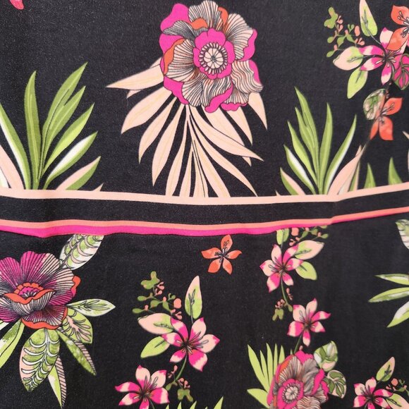 New York & Company Floral Print Sleeveless Dress Black Pink Casual Comfy Cute - Picture 7 of 10